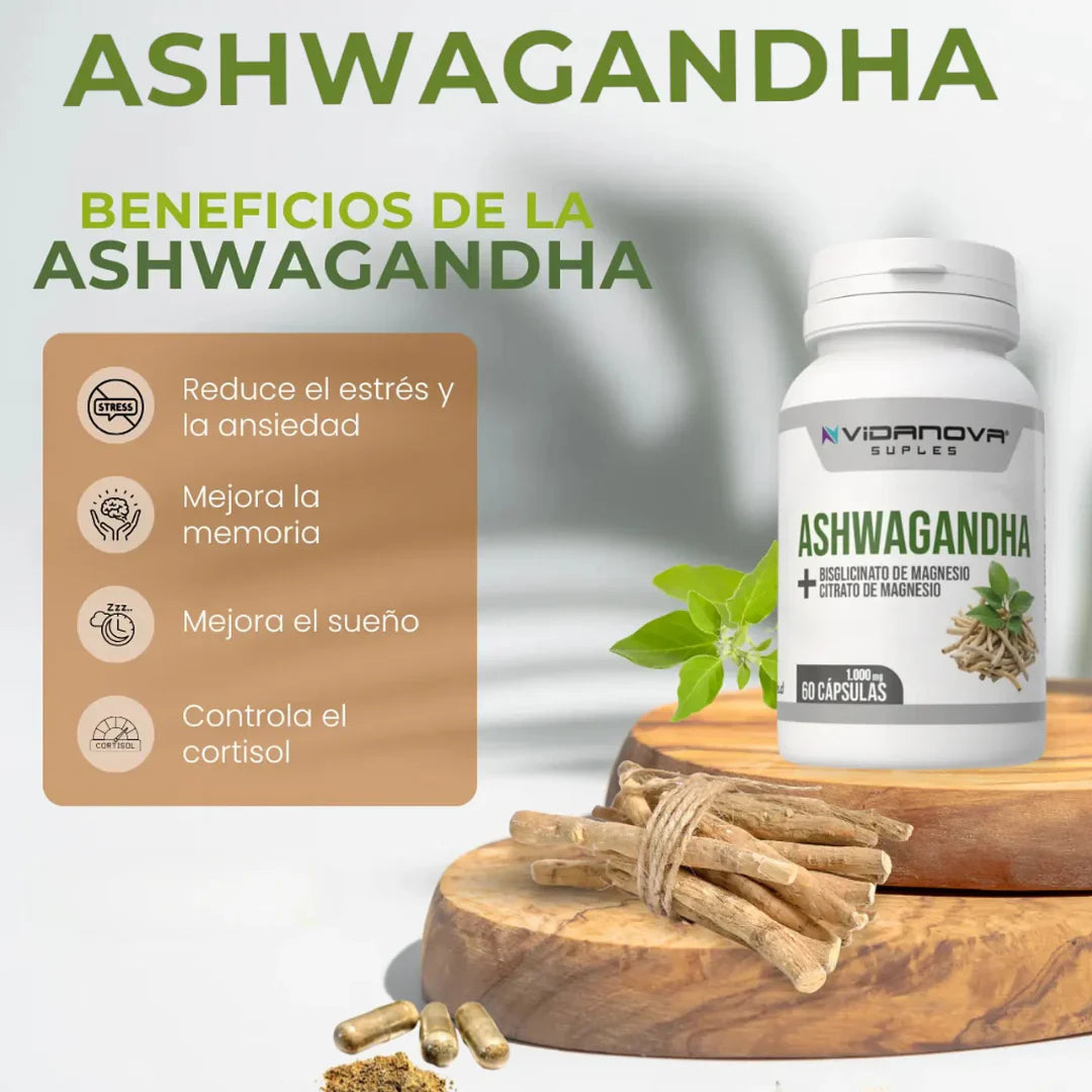 Ashwagandha + Magnesio 1000mg 60 CAPS