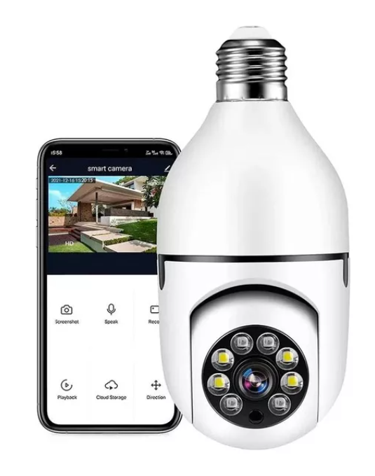 Cámara 360° forma de FOCO con WiFi  🤗