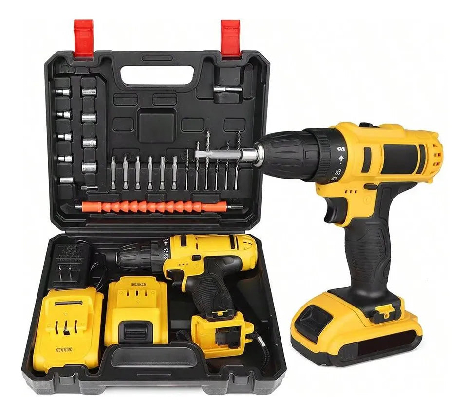 BARRENO INALAMBRICO DE DOS BATERIAS TALADRO-DESTORNILLADOR 🤯