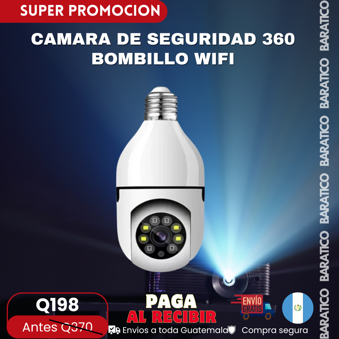 Cámara 360° forma de FOCO con WiFi  🤗