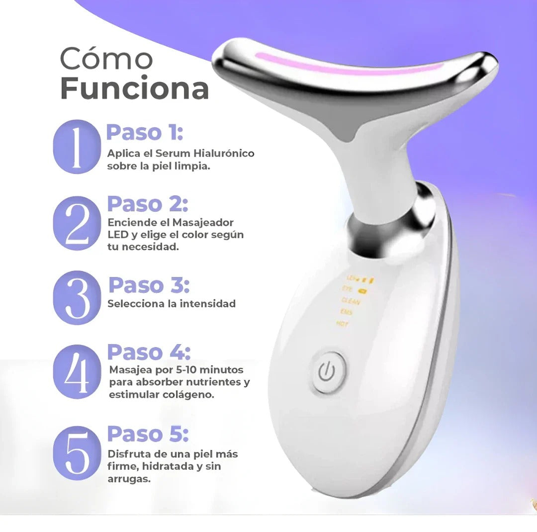 Masajeador Facial - Terapia de Luz Facial Antienvejecimiento 7 en 1