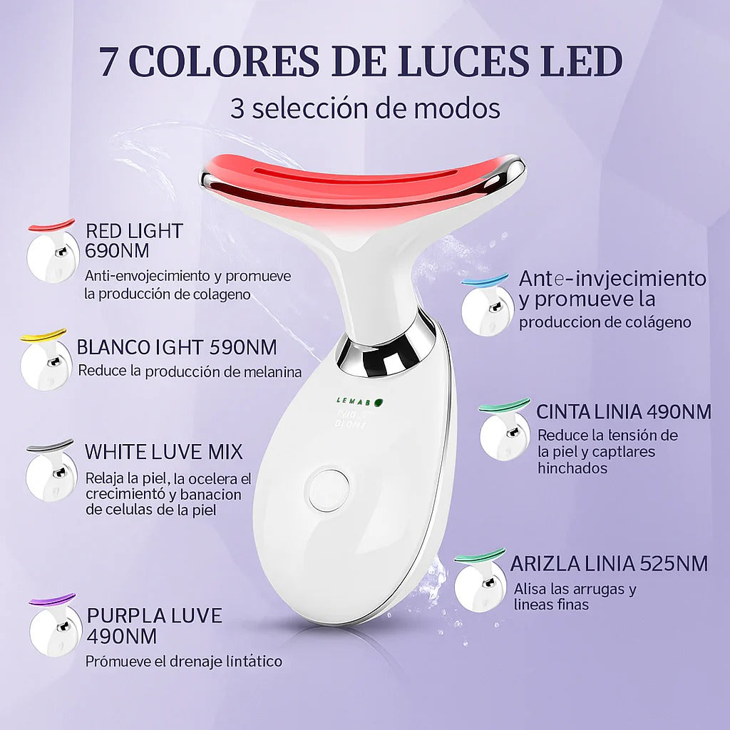 Masajeador Facial - Terapia de Luz Facial Antienvejecimiento 7 en 1